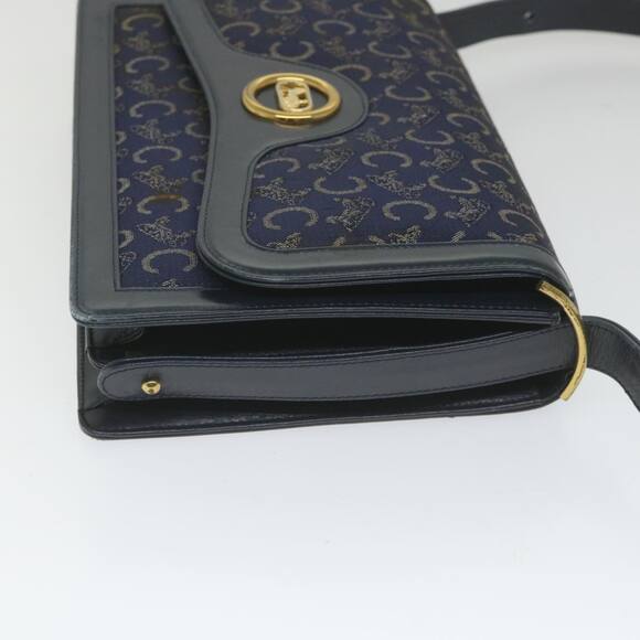 CELINE C Macadam Canvas Horse Carriage Shoulder Bag Navy - Picture 3 of 16